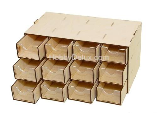 Касcетный модуль-органайзер на 12 маленьких ящичков.