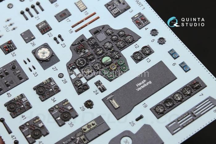 3D Декаль интерьера кабины Bf 110C/D для модели Dragon QD32063