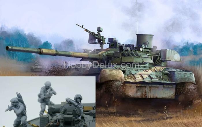 RPG-MODEL 35001A Российский основной танк ОБТ тип 80У + 3 фигуры набор пехоты и танкист RPG35001A