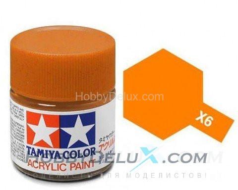 Краска акриловая Tamiya - X-6 Orange (Оранжевая) 81506