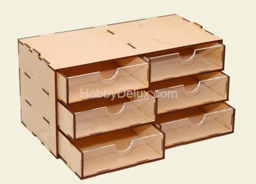 Касcетный модуль-органайзер на 6 низких ящичков.