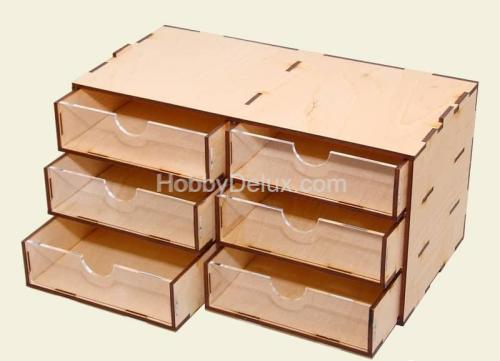 Касcетный модуль-органайзер на 6 низких ящичков.