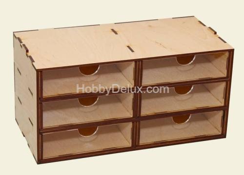 Касcетный модуль-органайзер на 6 низких ящичков.