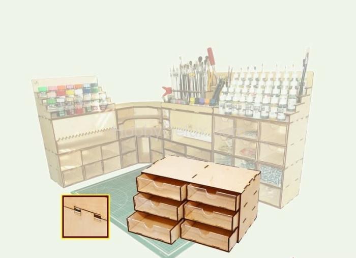 Касcетный модуль-органайзер на 6 низких ящичков. MWP-0010-07