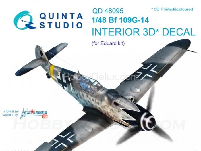 3D Декаль интерьера кабины Bf 109G-14 для модели Eduard QD48095