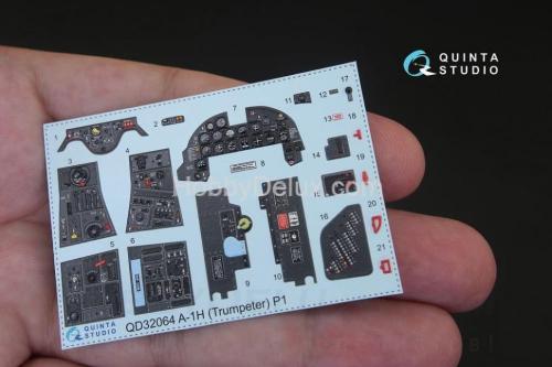 3D Декаль интерьера кабины A-1H Skyraider для модели Трубач