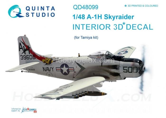 3D Декаль интерьера кабины A-1H для модели Tamiya QD48099