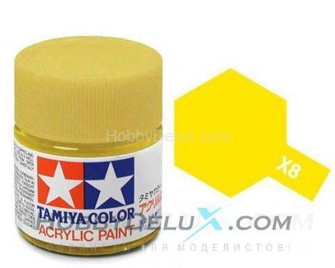 Краска акриловая Tamiya - X-8 Lemon Yellow (Лимон-желтая) 81508