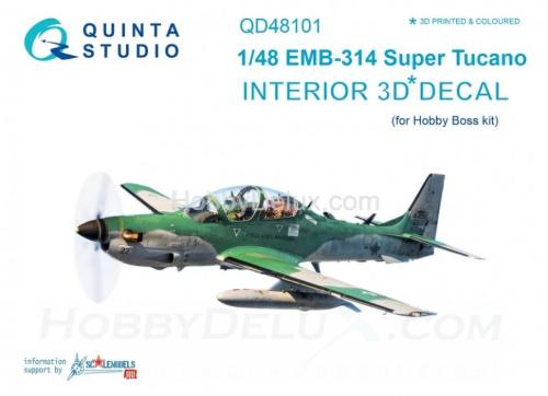 3D Декаль интерьера кабины EMB-314 Super Tucano для модели HobbyBoss