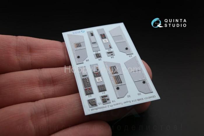 3D Декаль интерьера кабины EMB-314 Super Tucano для модели HobbyBoss QD48101