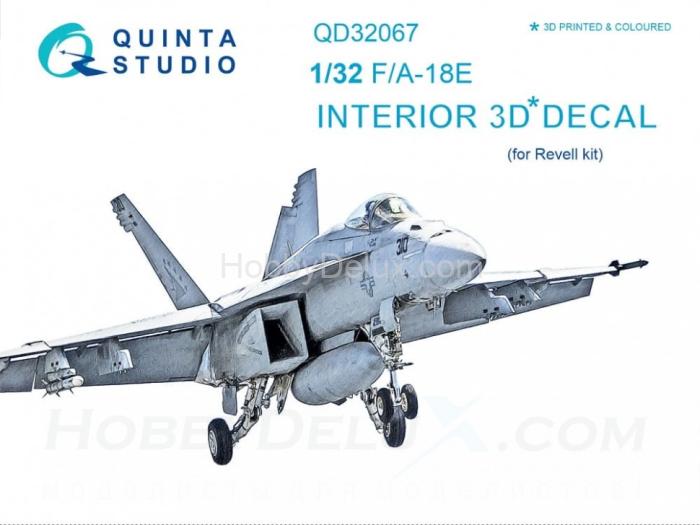 3D Декаль интерьера кабины F/A-18E для модели Revell QD32067