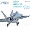 3D Декаль интерьера кабины F/A-18E для модели Revell QD32067