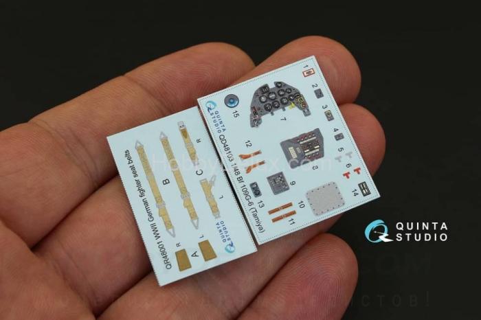 3D Декаль интерьера кабины Bf 109G-6 для модели Tamiya QD48103