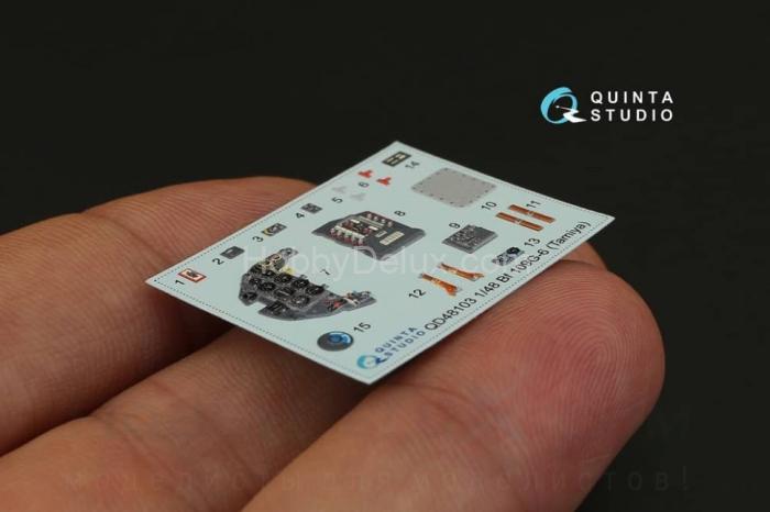 3D Декаль интерьера кабины Bf 109G-6 для модели Tamiya QD48103