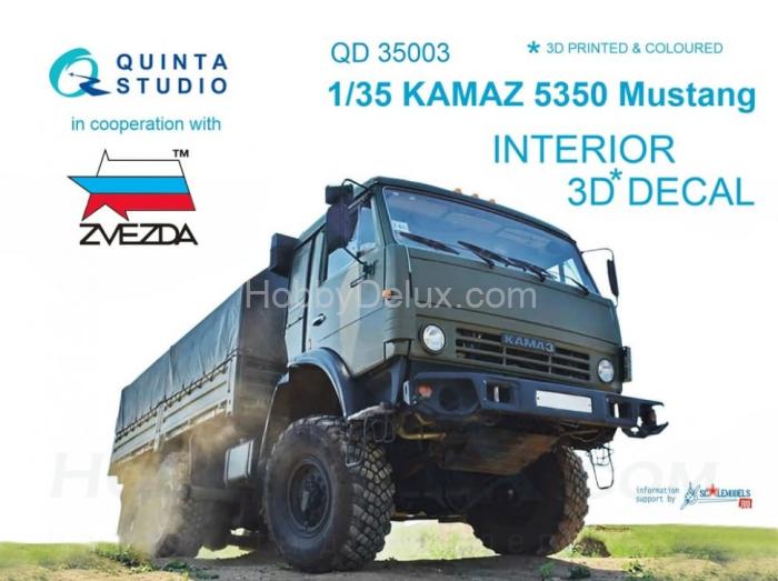 3D Декаль интерьера кабины для семейства КАМАЗ 5350 Мустанг для модели Звезда QD35003