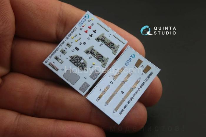 3D Декаль интерьера кабины Bf 109C/D для модели Modelsvit QD48105