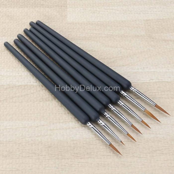 Набор профессиональных элитных кистей (волк), 6 шт. (№ 000, 00, 0, 1, 2, 3) B-009