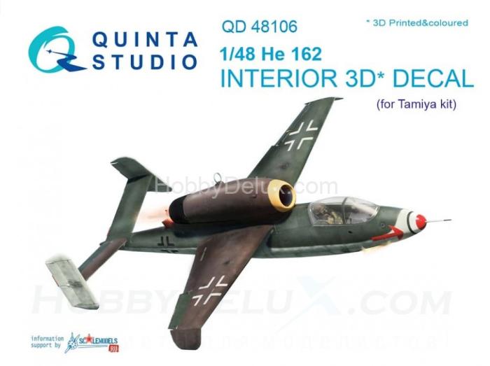 3D Декаль интерьера кабины He-162 для модели Tamiya QD48106