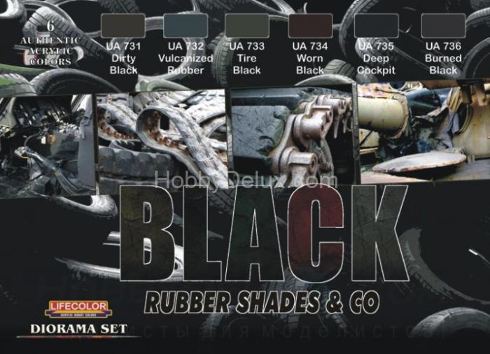 Набор красок Life Color -  CAMOUFLAGE SET Black rubber shades and co CS27