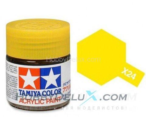 Краска акриловая Tamiya - X-24 Clear Yellow (прозрачная желтая) 81524