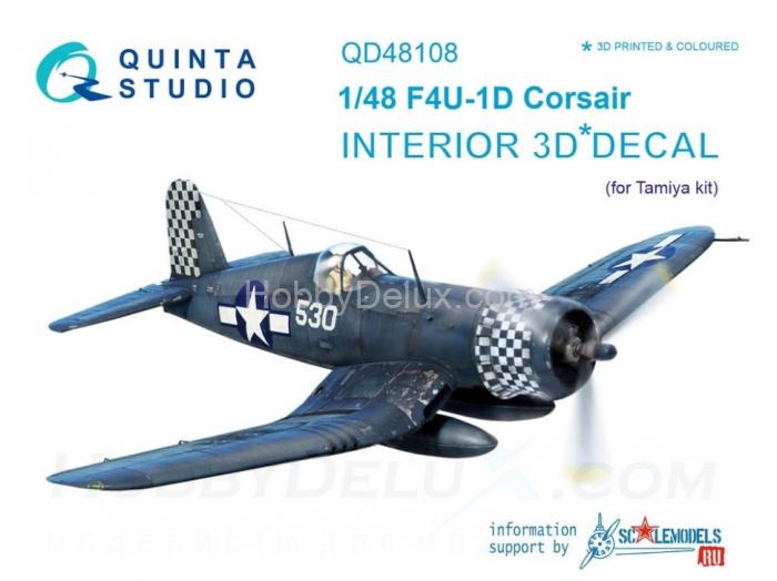 3D Декаль интерьера кабины F4U-1D для модели Tamiya QD48108