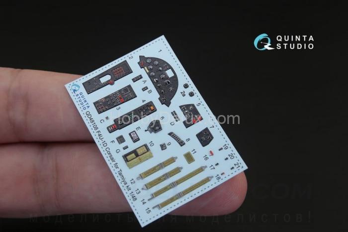 3D Декаль интерьера кабины F4U-1D для модели Tamiya QD48108