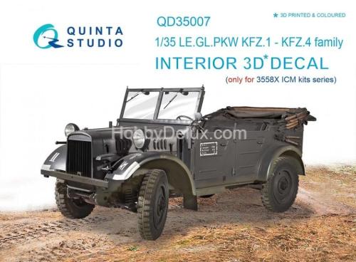 3D Декаль интерьера кабины для KFZ 1-4 для модели ICM