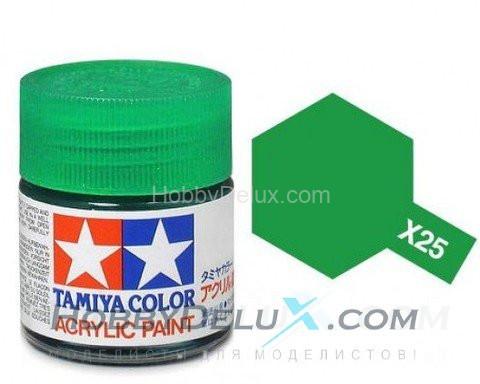 Краска акриловая Tamiya - X-25 Clear Green (прозрачная зеленая) 81525