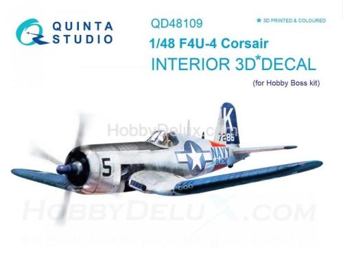 3D Декаль интерьера кабины F4U-4 для модели HobbyBoss