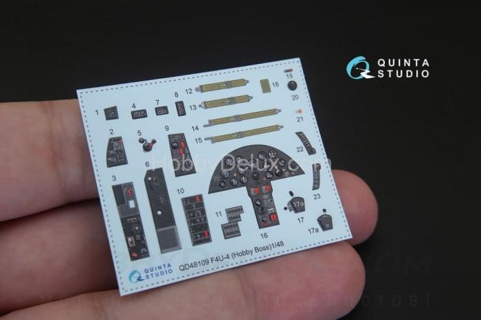 3D Декаль интерьера кабины F4U-4 для модели HobbyBoss QD48109