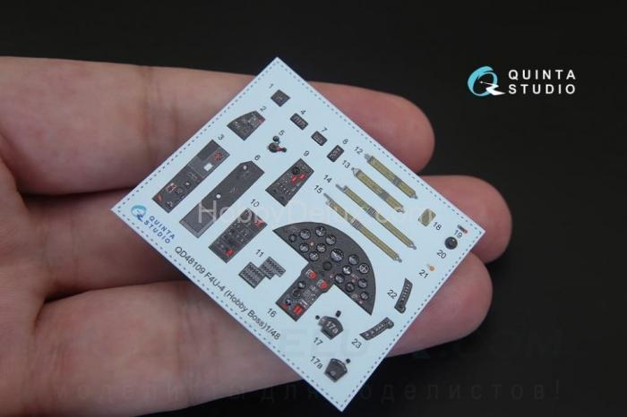 3D Декаль интерьера кабины F4U-4 для модели HobbyBoss QD48109