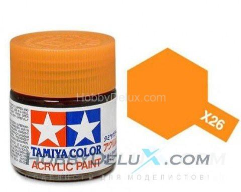 Краска акриловая Tamiya - X-26 Clear Orange (Прозрачная оранжевая) 81526