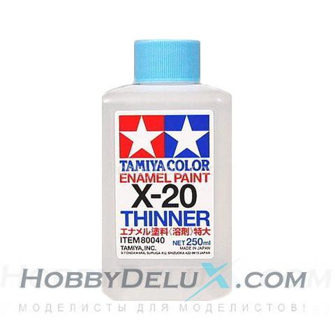Разбавитель для эмалевых красок, 250мл. Tamiya - X-20 Enamel Thinner 80040