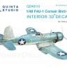 3D Декаль интерьера кабины F4U-1 Corsair Bird cage для модели Tamiya QD48110