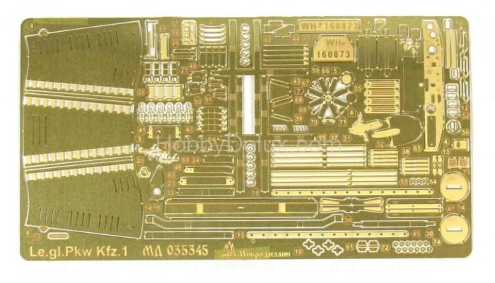 Набор фототравления на модель немецкого штабного автомобиля Le.gl.Pkw Kfz.1 МД035345