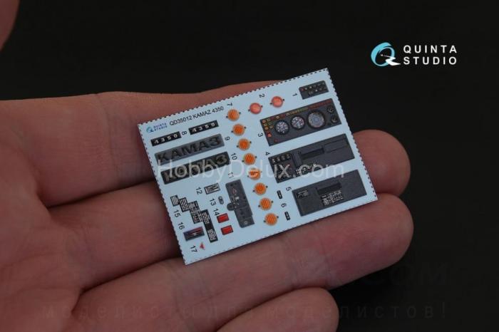 3D Декаль интерьера кабины для семейства КАМАЗ 4350 Мустанг для модели Звезда QD35012