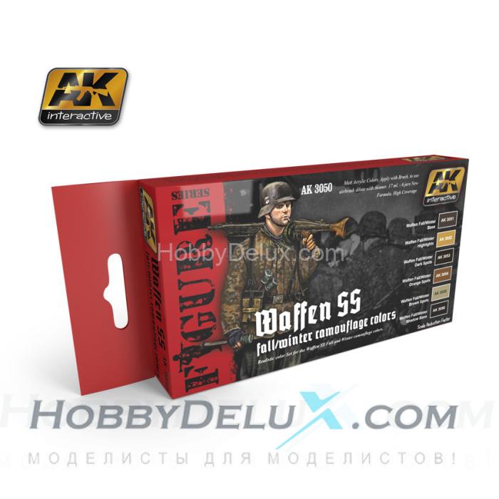 AK-3050 WAFFEN SS FALL/WINTER CAMOUFLAGE COLOURS (Набор красок 6 шт.) AK-3050