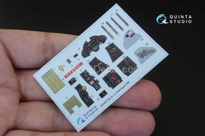 3D Декаль интерьера кабины A-1J для модели Tamiya QD48124