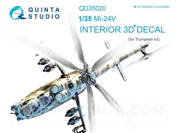 3D Декаль интерьера кабины Ми-24В для модели Трубач QD35020
