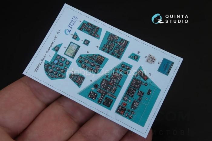 3D Декаль интерьера кабины Ми-24В для модели Трубач QD35020