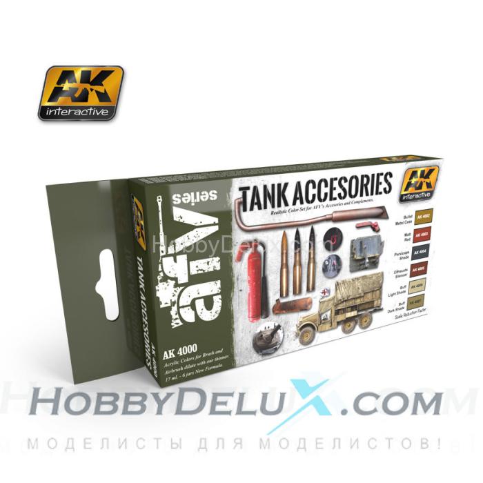 AK-4000 TANK ACCESORIES (Набор красок 6 шт.) AK-4000