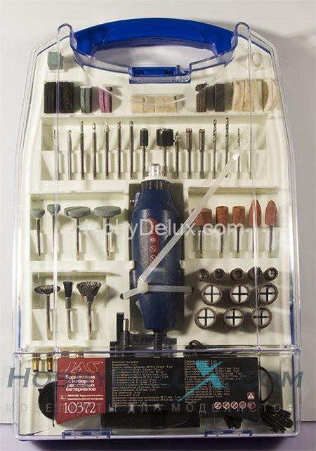 Бормашина, 12 В, 12 000 об/мин.+ расходники, 110 предметов