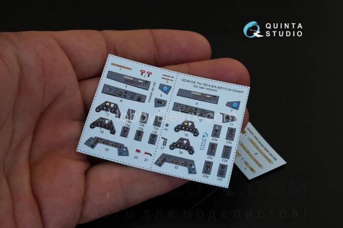 3D Декаль интерьера кабины Fw 190 A-8/A-9 R11 для модели Eduard QD48128