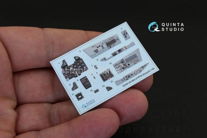 3D Декаль интерьера кабины МиГ-21ПФМ серые панели для модели Eduard QD48129