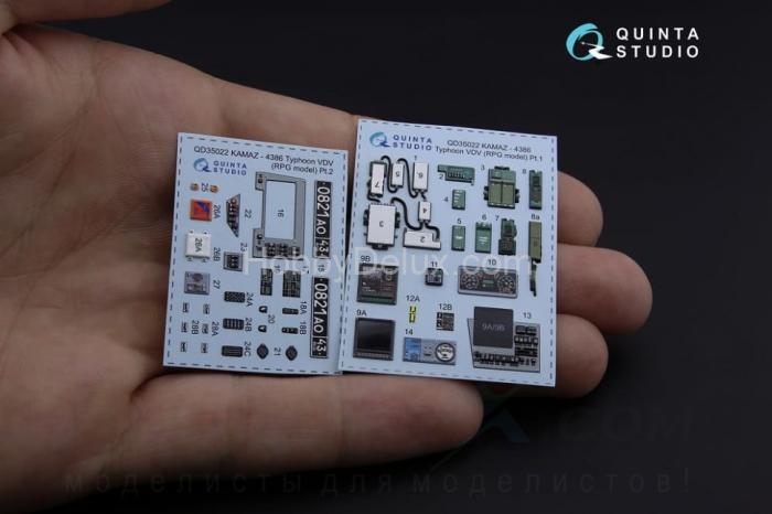 3D Декаль интерьера кабины для семейства КАМАЗ К-4386 Тайфун-ВДВ для модели RPG-model QD35022