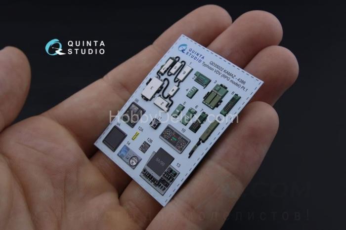 3D Декаль интерьера кабины для семейства КАМАЗ К-4386 Тайфун-ВДВ для модели RPG-model QD35022