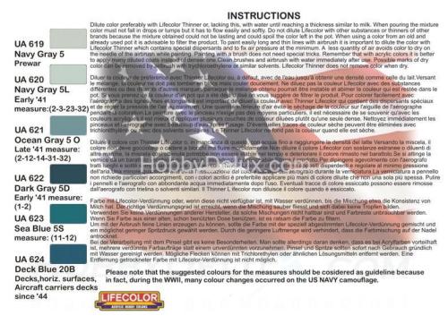 Набор красок Life Color -  CAMOUFLAGE SET US NAVY SET #1