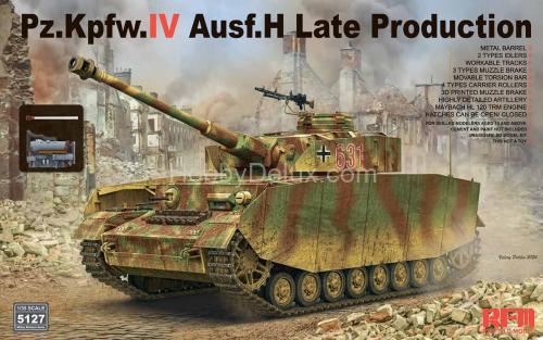 Сборная модель танка Sd.Kfz.161/1 Panzerkampfwagen IV Ausf.H поздний (с двигателем и рабочими траками)
