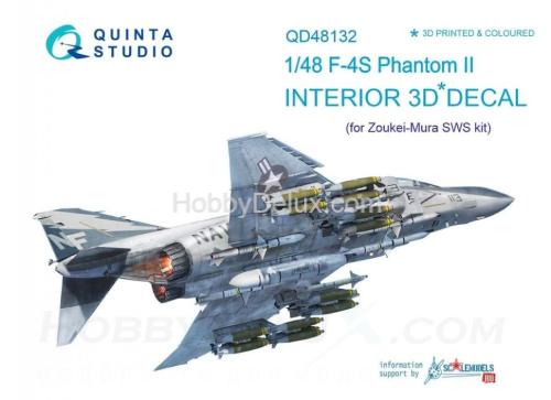 3D Декаль интерьера кабины F-4S для модели ZM SWS