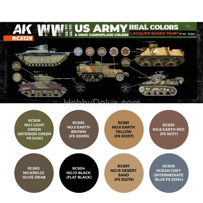 AK-Interactive RCS129 US Army & USMC WWII Camouflage Colors RCS129